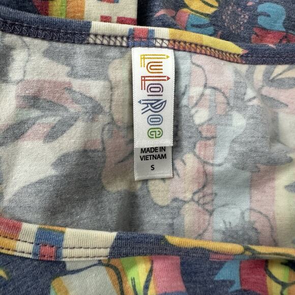 Lularoe Classic Tee Womens Small Blue Multicolor Floral Basic Boho Colorful - Picture 5 of 10